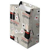Magic Show Magician Kids Verjaardag Custom Naam Medium Cadeauzakje (Achterkant Gekanteld)
