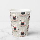 Magic Show Magician Kids Verjaardag Custom Naam Papieren Bekers (Achterkant)