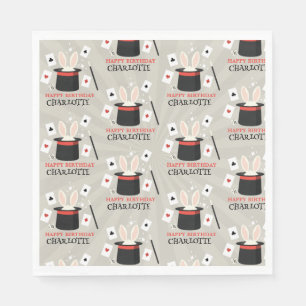 Magic Show Magician Kids Verjaardag Custom Naam Servet