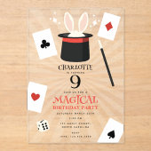 Magic Show Magician Kids Verjaardagsfeest Acryl Uitnodigingen (Voorkant)
