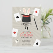 Magic Show Magician Kids Verjaardagsfeest Kaart (Staand voorkant)