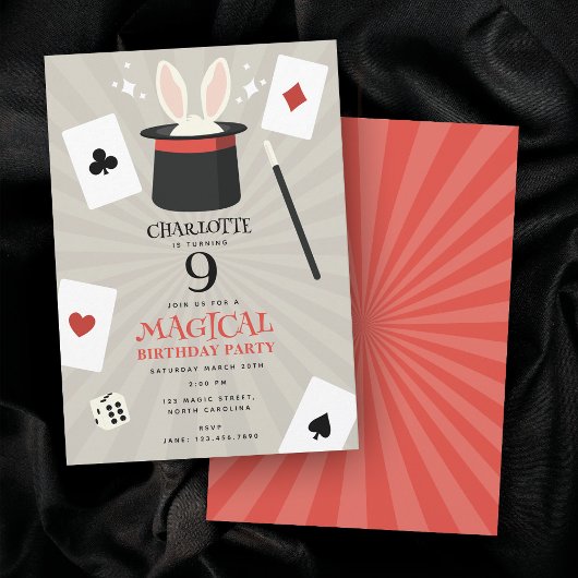 Magic Show Magician Kids Verjaardagsfeest Kaart