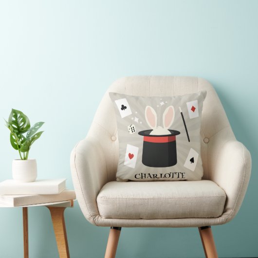 Magic Show Magician Kinder aangepaste naam Kussen (Stoel)