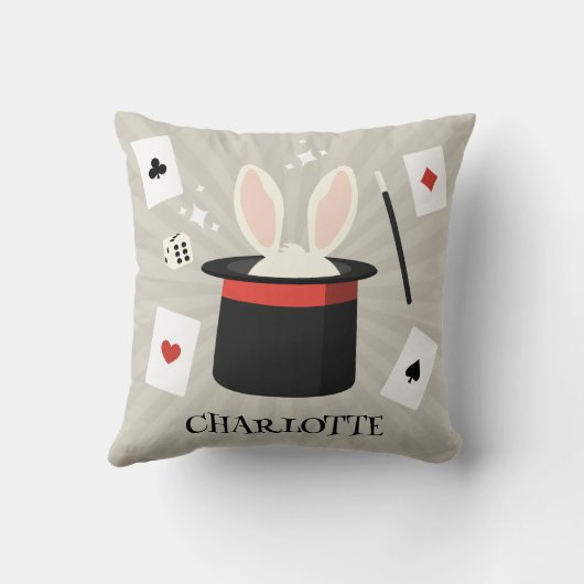 Magic Show Magician Kinder aangepaste naam Kussen (Achterkant)