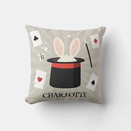 Magic Show Magician Kinder aangepaste naam Kussen (Voorkant)