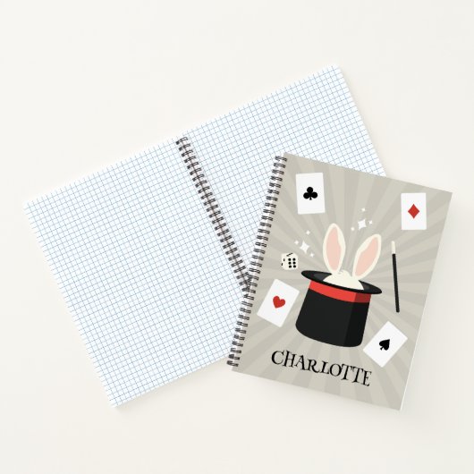 Magic Show Magician Kinder aangepaste naam Notitieboek (Binnen)