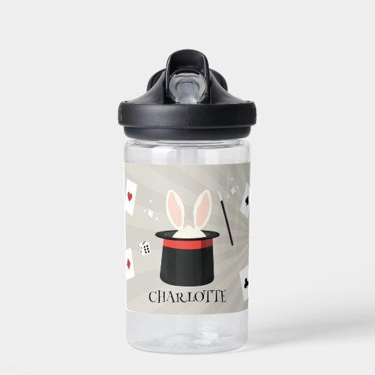 Magic Show Magician Kinder aangepaste naam School Waterfles (Voorkant)