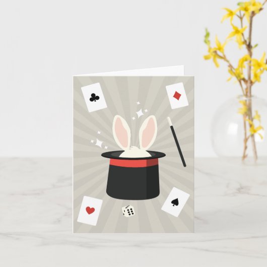 Magic Show Magician Kinder Kaart (Gele Bloem)