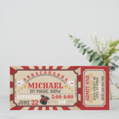 Magic Show Ticket Verjaardagsuitnodiging (Staand voorkant)