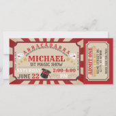 Magic Show Ticket Verjaardagsuitnodiging (Voorkant)