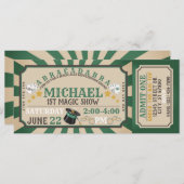 Magic Show Ticket Verjaardagsuitnodiging (Voorkant / Achterkant)