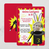 Magic Show Verjaardag Rood Kaart (Voorkant / Achterkant)