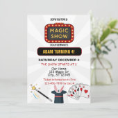 Magic Show Verjaardagsfeest Kaart (Staand voorkant)