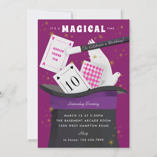 Magic Show Verjaardagsfeest Kaart (Voorkant)