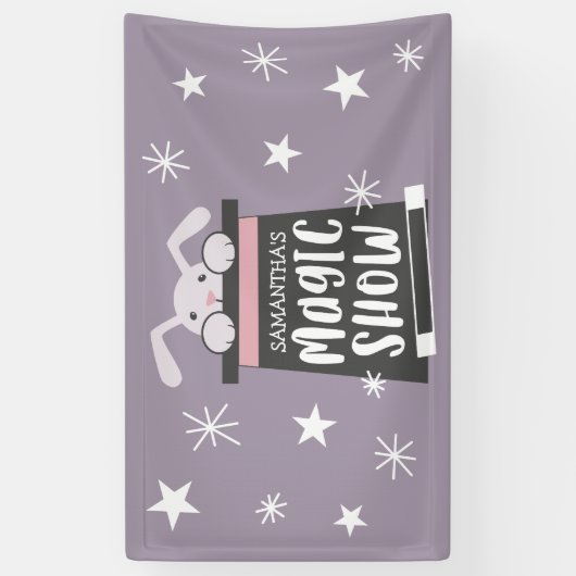 Magic Show Verjaardagsfeestgoochelaar Spandoek (Verticaal)