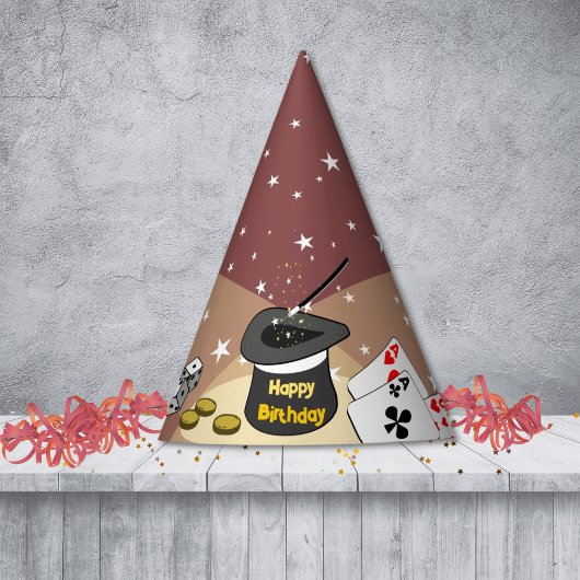 Magic Show Verjaardagsfeestje Rood Kinder Feesthoedjes