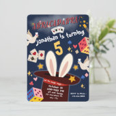 Magic Show Verjaardagsfeestje Uitnodiging Magic Tr (Staand voorkant)