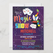 Magic Show verjaardagsuitnodiging Magic Invitation Kaart (Voorkant)