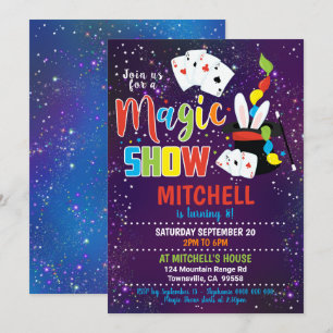 Magic Show verjaardagsuitnodiging Magic Invitation Kaart