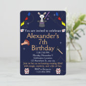 Magic Show verjaardagsuitnodiging voor goochelaars Kaart (Staand voorkant)