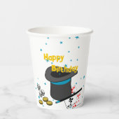 Magic Show Zwart Wit Blauw Verjaardagsfeest Papieren Bekers (Achterkant)