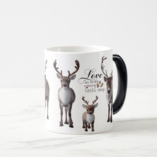 Magic Silhouette Reindeer Magische Mok (Voorkant rechts)