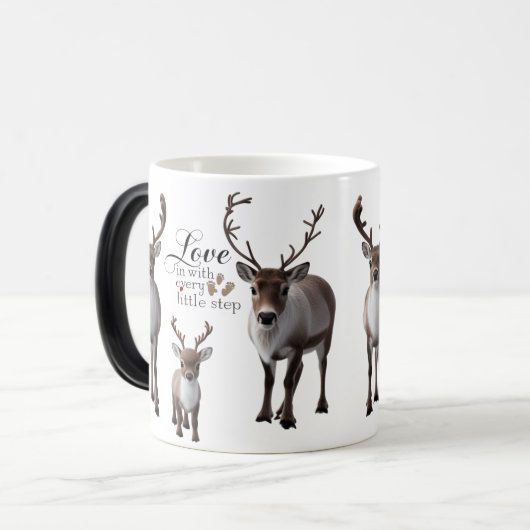 Magic Silhouette Reindeer Magische Mok (Voorkant links)