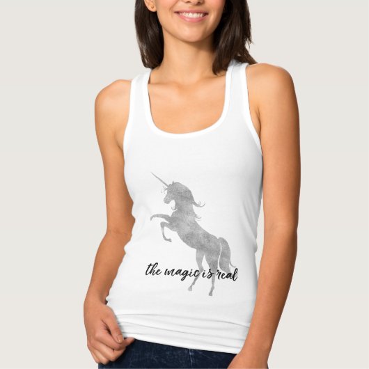 Magic Silver Unicorn Tanktop (Voorkant)