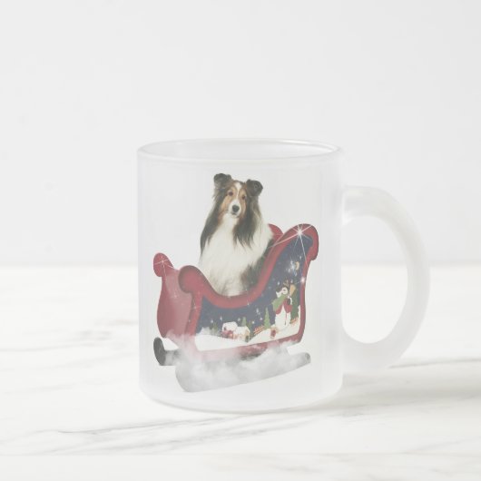 Magic Sleigh Sheltie Matglas Koffiemok (Rechts)