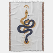 Magic Snake Met Maan Star Crescent Minimalist Deken (Voorkant Verticaal)