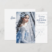 Magic Snow Fairy Kerst Flat Vakantie Kaart (Voorkant / Achterkant)