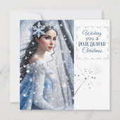 Magic Snow Fairy Kerst Flat Vakantie Kaart (Voorkant)