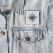 Magic Snowflake Vierkante Button 5,1 Cm (In situ)