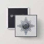 Magic Snowflake Vierkante Button 5,1 Cm (Voorkant /achterkant)