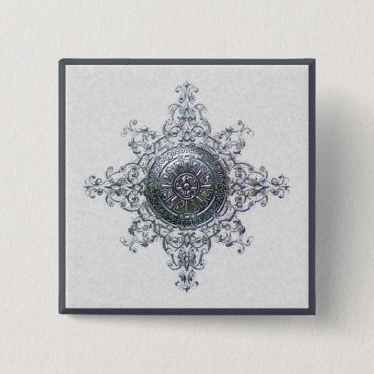 Magic Snowflake Vierkante Button 5,1 Cm (Voorkant)
