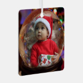 Magic Snowglobe Illusion Holiday 2 Foto Vignette Metalen Ornament (Voorkant Rechts)