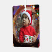 Magic Snowglobe Illusion Holiday 2 Foto Vignette Metalen Ornament (Voorkant links)