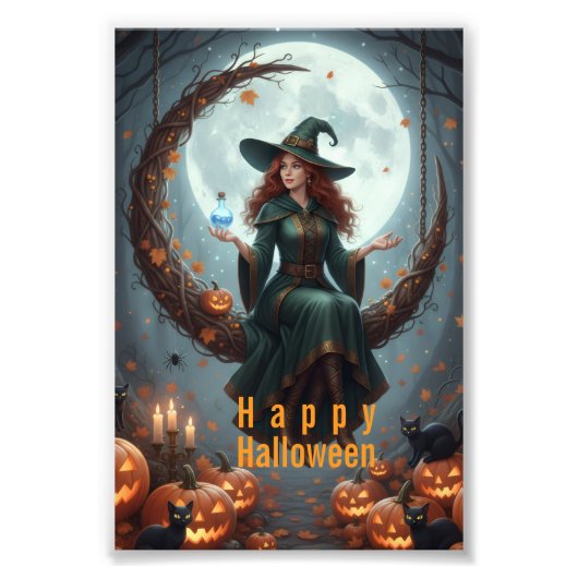Magic Sorcery Halloween Family Foto Afdruk (Voorkant)