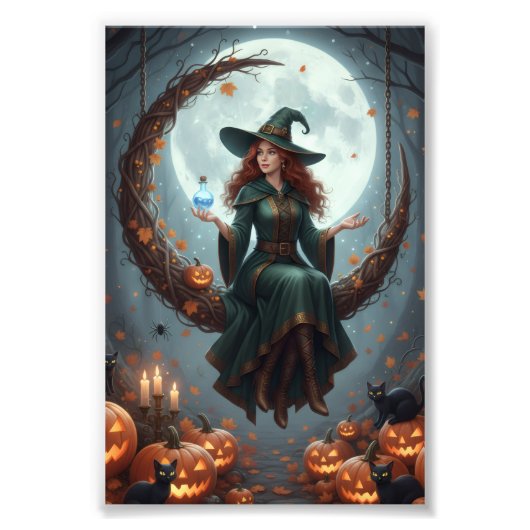 Magic Sorcery Halloween Family Foto Afdruk (Voorkant)