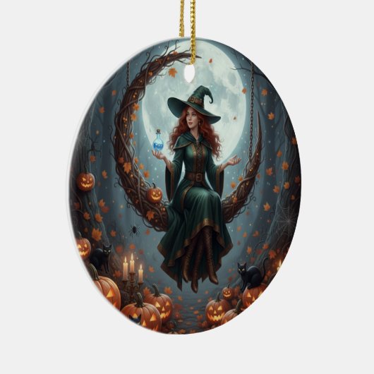 Magic Sorcery Halloween Family Keramisch Ornament (Rechts)