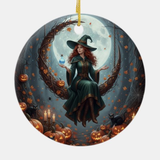 Magic Sorcery Halloween Family Keramisch Ornament (Achterkant)