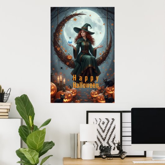 Magic Sorcery Halloween Family Poster (Thuiskantoor)