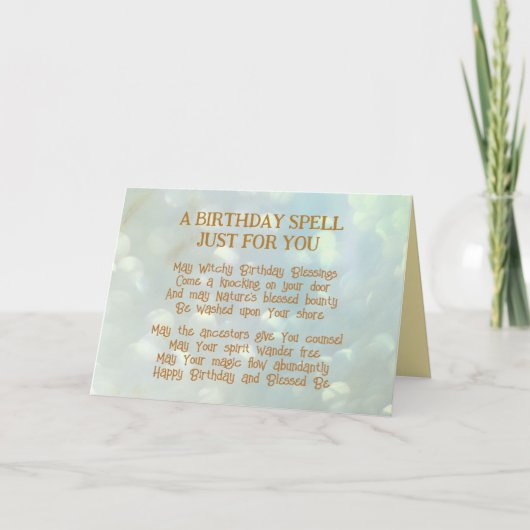 Magic Spell Birthday-kaart Feestdagen Kaart (Voorkant)