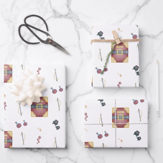 Magic Spell Books Witchcraft Kids Birthday Inpakpapier Vel (Voorkant)