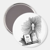 Magic Spells Book Candle Witchcraft Magneet (Voorkant / Achterkant)