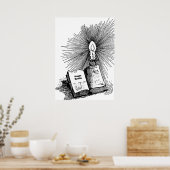 Magic Spells Book Candle Witchcraft Poster (Keuken)