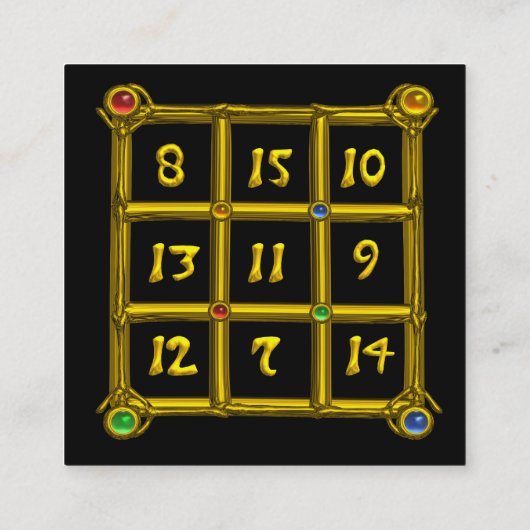 MAGIC SQUARE 33, Black Ivory Vierkante Visitekaartje (Achterkant)