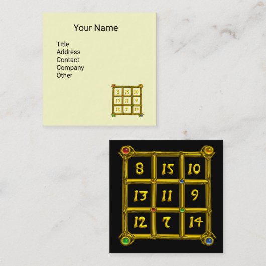 MAGIC SQUARE 33, Black Ivory Vierkante Visitekaartje (Voorkant / Achterkant)