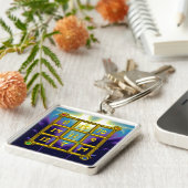 MAGIC SQUARE 33, Blue Paars Black Sleutelhanger (Zijkant)