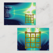MAGIC SQUARE 33, Blue Turquase, Pearl Paper Visitekaartje (Voorkant / Achterkant)